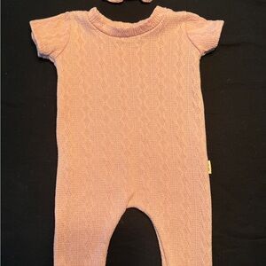 Dudis Designs Pink Cable Knit One Piece